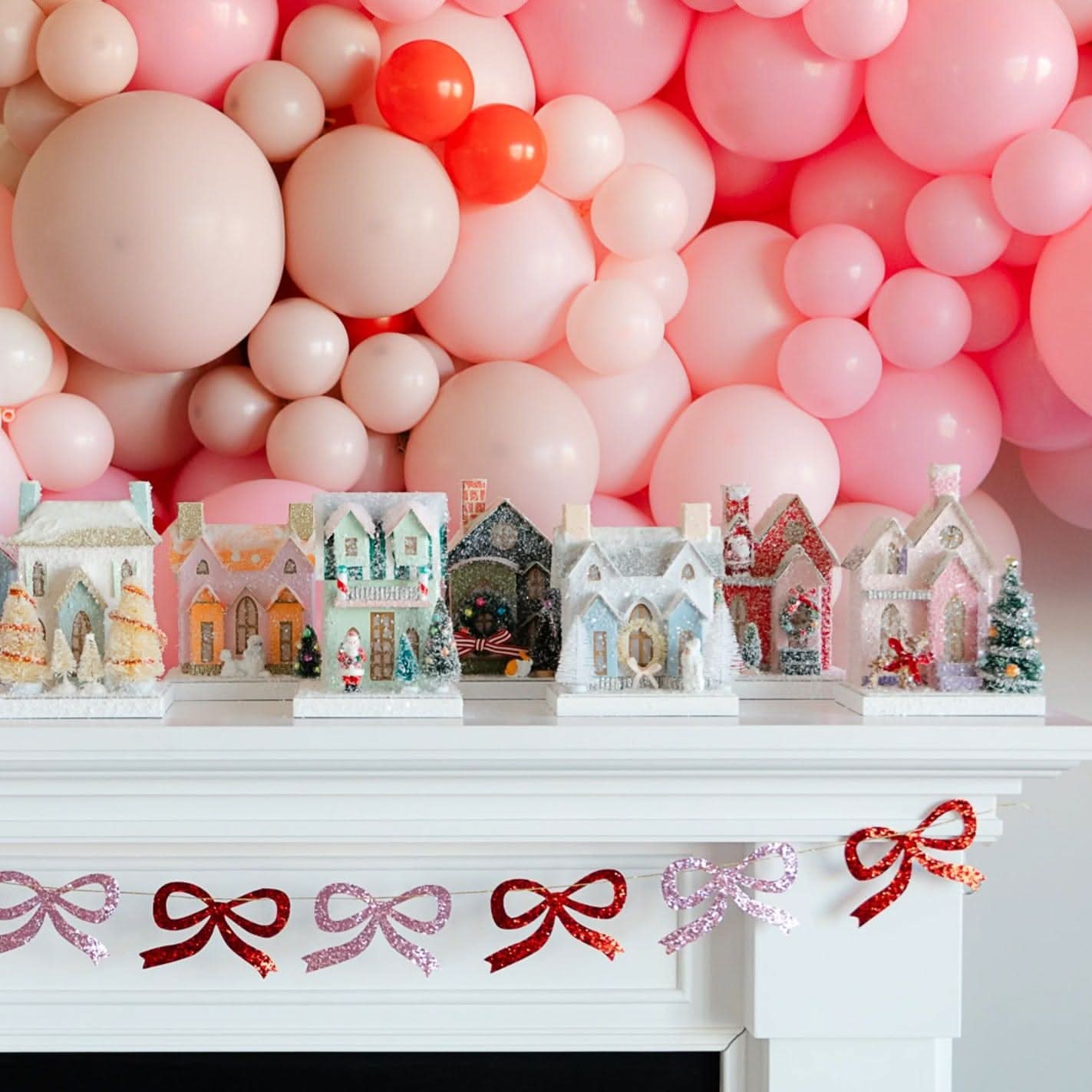 Petite Pink Cottage Christmas Decoration, 7.25 in