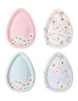 Easter Egg Shaped Salad Plates – 4.5" x 8" Paper Set of 8