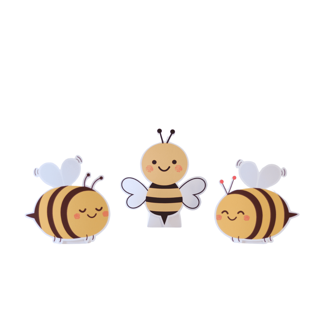 Bee Table Totems – Set of 3 Decorative Stands (18 cm)