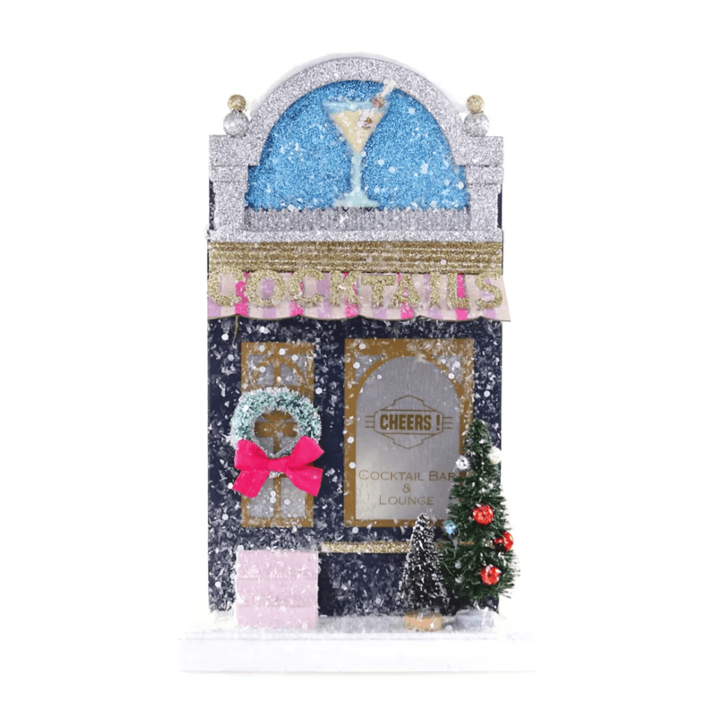 Holiday Village House ,Festive Cocktail Bar and Lounge Decoration, 10.5 in
